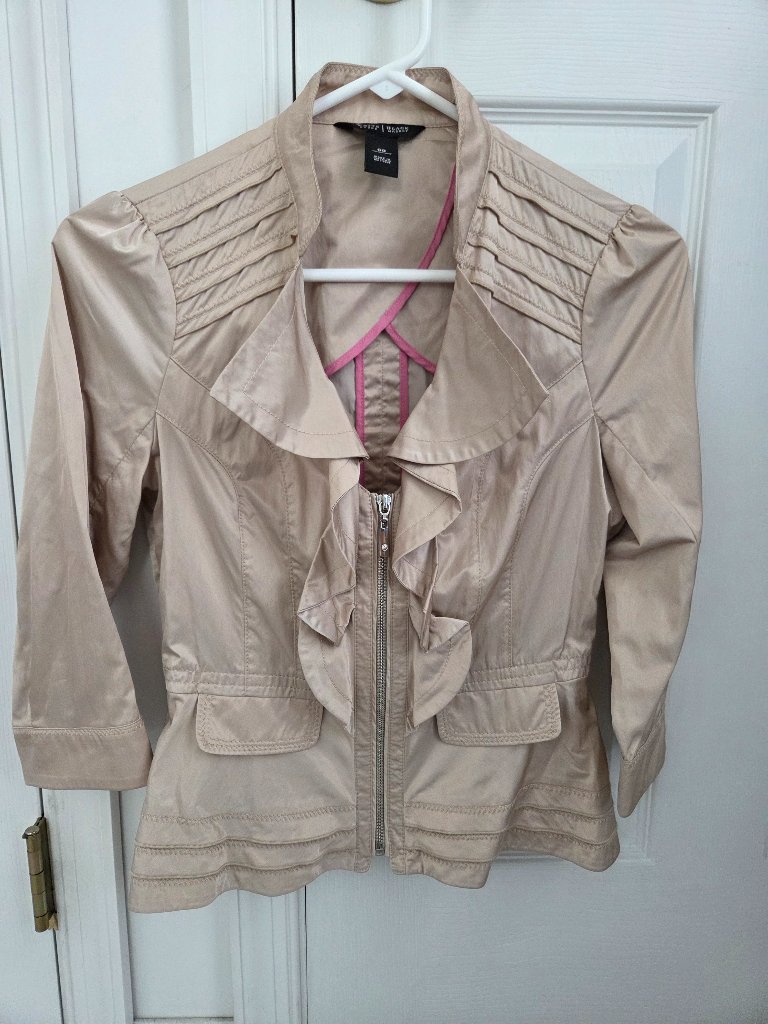 White House Black Market Tan Khaki Jacket Size 00